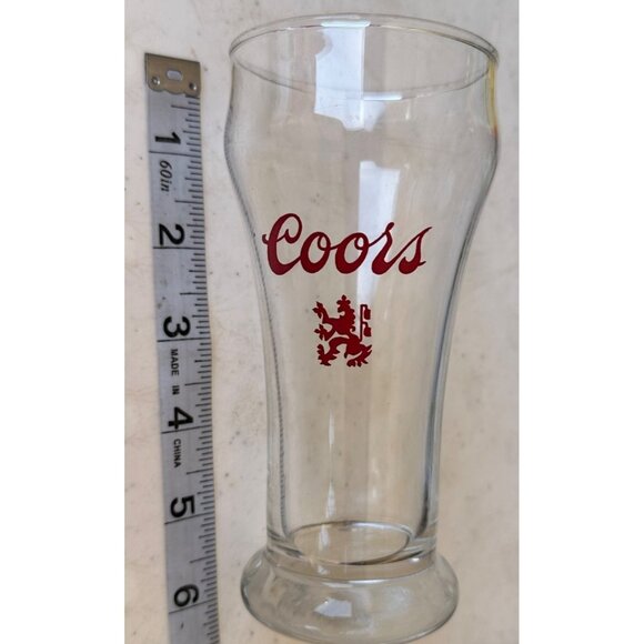 3-pc. Coors 10 oz. Collectible Beer Drinking Glasses Clear w/Red Letters 5.5"H - Picture 8 of 8